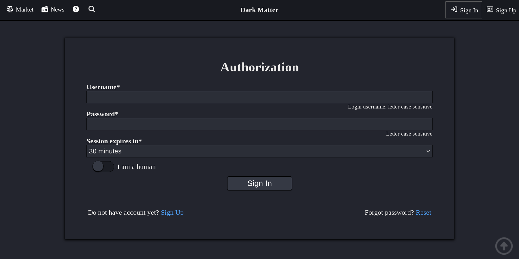 User Login Interface